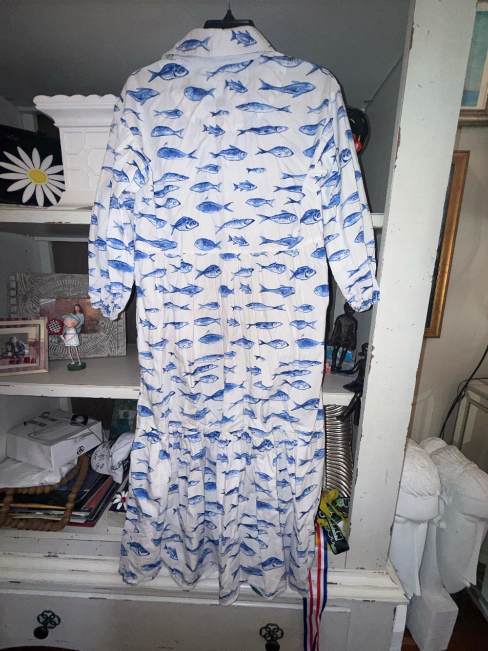 Maeve Anthropologie Xs fish dress ruffle Bettina shirt dress - Picture 6 of 6